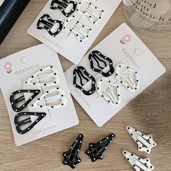 4 Stück Mädchen Haarspangen Metallbasis Punktmuster Rechteck Stern Herzform Haarspangen Kleine Größe Fixierung Unsichtbare Haarspangen Haaraccessoires