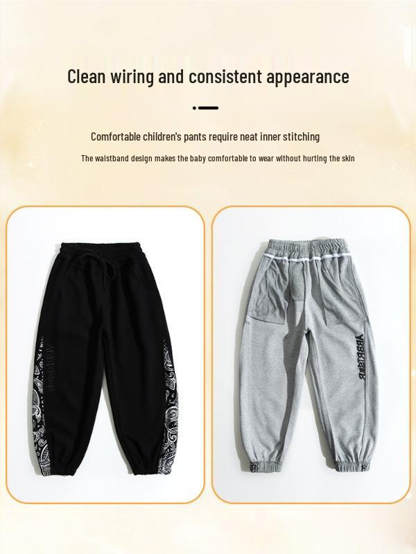 2025 Boys' Fleece-Lined Winter Pants - Stylish One-Piece Sports Trousers for Medium & Large Children