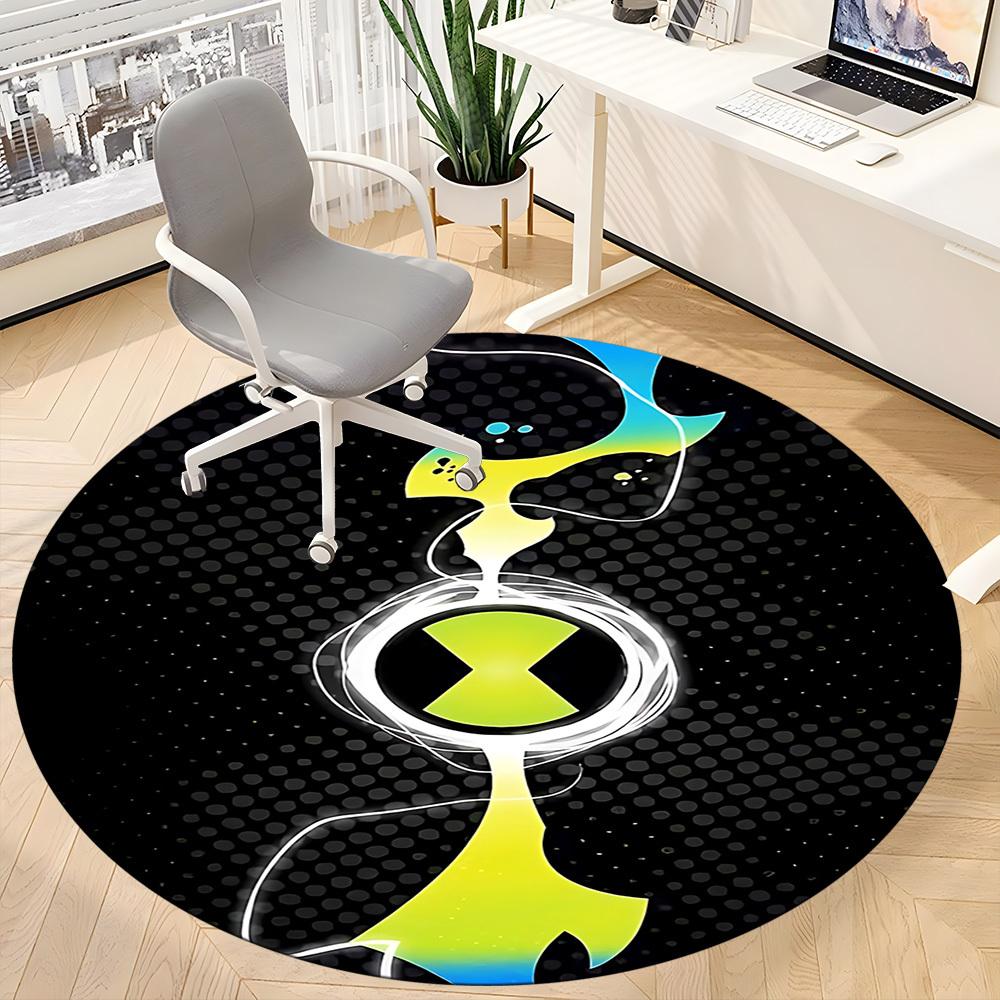 1PC Ben10 Office Round Rug, Non-slip, Soft and Durable Office Rug for Interior Decoration, Perfect for Office yy250915110