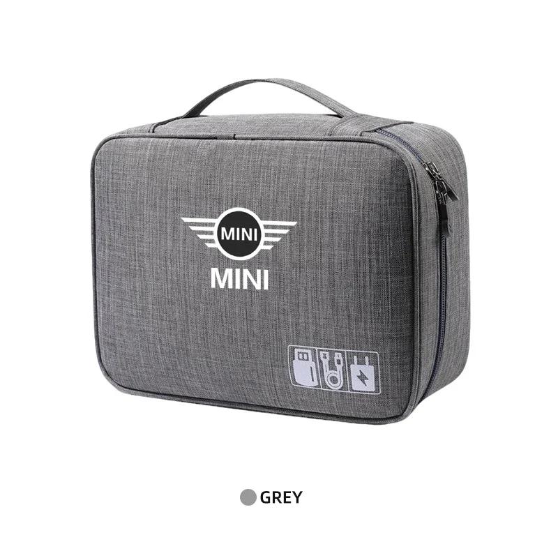

Car Digital Storage Bag USB Data Cable Organizer Accessories for BMW MINI F55 F56 R60 R59 R58 WORKS One Cooper JCW R57 R56 R55 серый