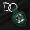 AAEY1 Leather Car Keychain Shield Type Key Ring Keychain for Mazda M3 M6 MP Skyactiv Axela Atenza Biante BT-50 CX-30 Car Accessories