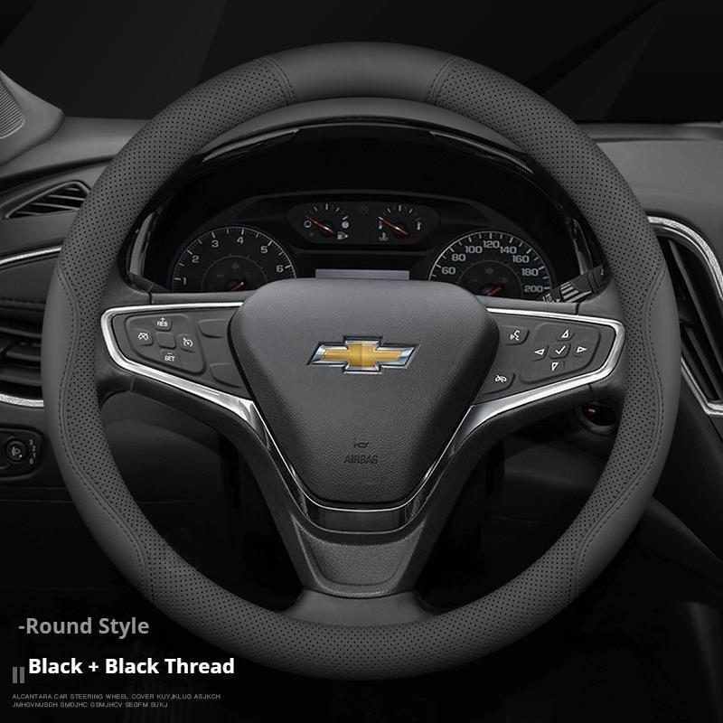 Leren Stuurwielhoes voor Chevrolet Aveo Cruze Spark Orlando Prisma Sail Tracker Silverado Camaro Equinox Accessoires