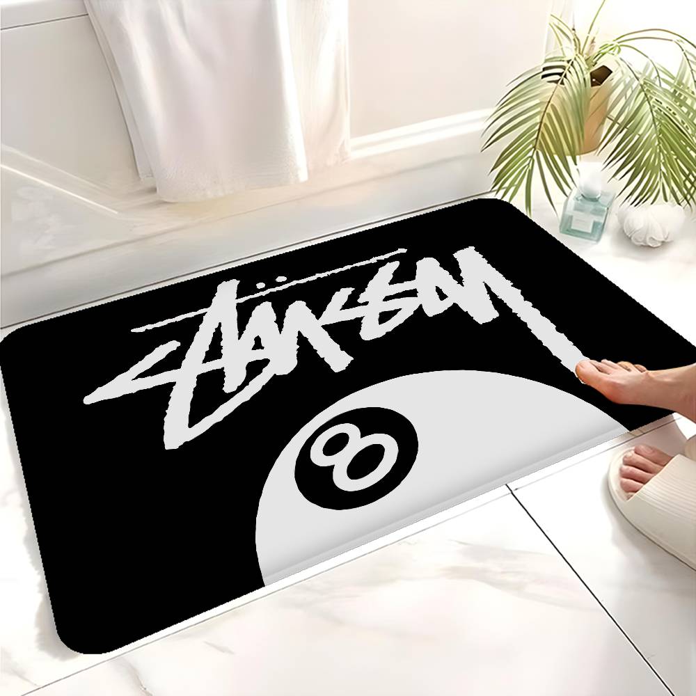 Black And White No Ball Door Mat Washable Non-Slip Living Room Sofa Chairs Area Mat Kitchen Doormat Area Rug