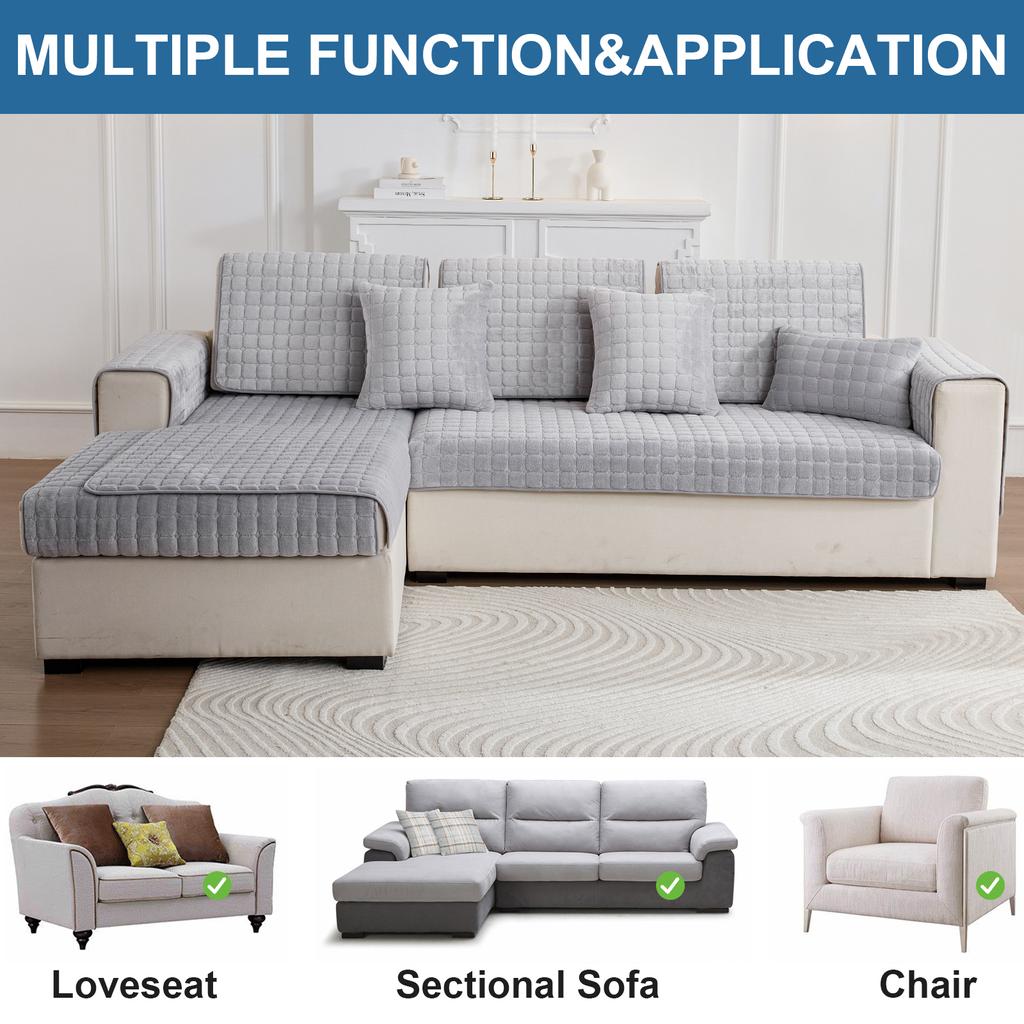 Husă de canapea din catifea Îngroșați Husă de canapea din flanel antiderapant Plaid de pluș pentru sufragerie Husă de protecție caldă și rezistentă la apă pentru mobilier