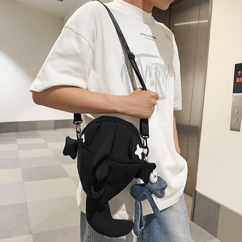 Men's Shark Shoulder Bag Women's Cartoon Commuter Crossbody Bag