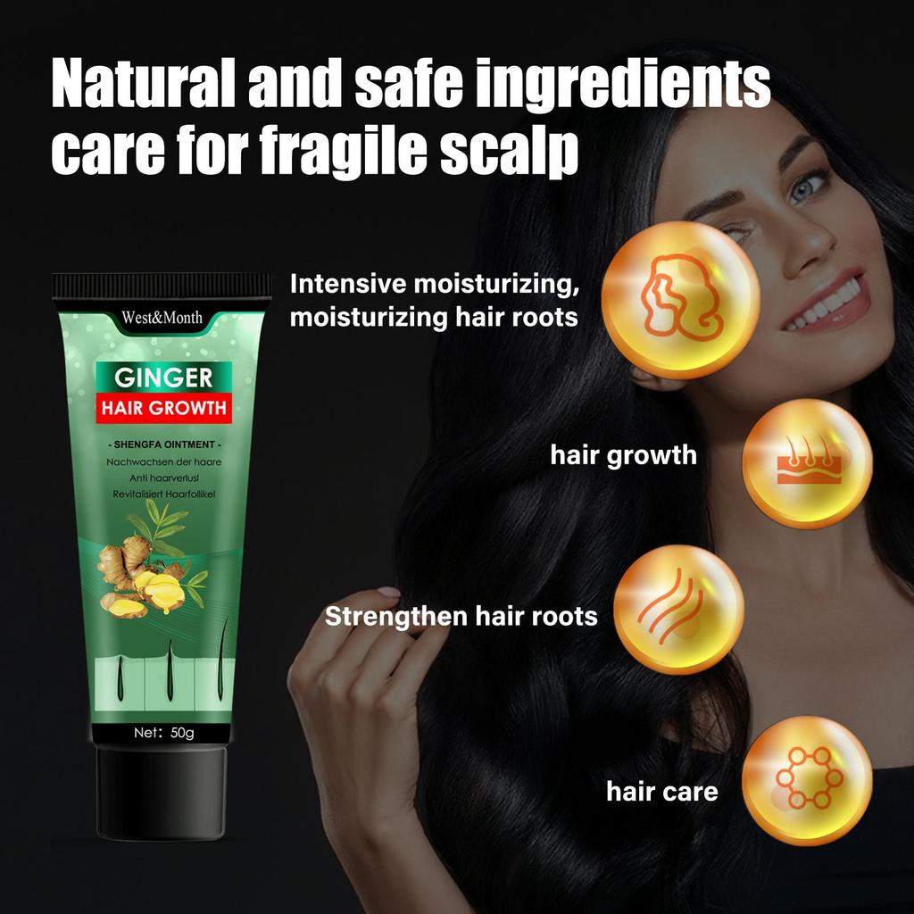50g Ginger Hair Cream Moisturizing and Thickening Hair Repair Hair Damage Prevention Hair Cream