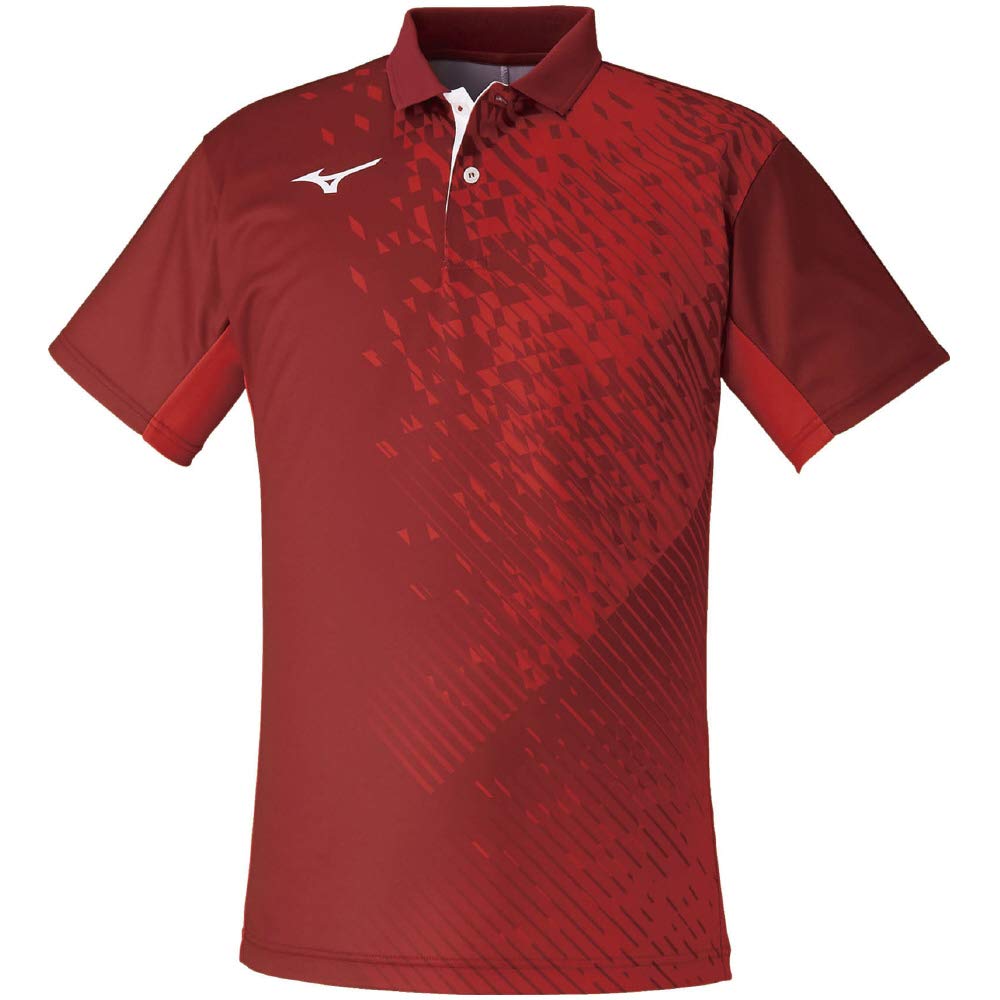 Mizuno Game Dark Red X Size Size S Quick-Dry Tennis/Badminton Shirt, Moisture-Wicking, Quick-Drying, Red, 62JA1004,
