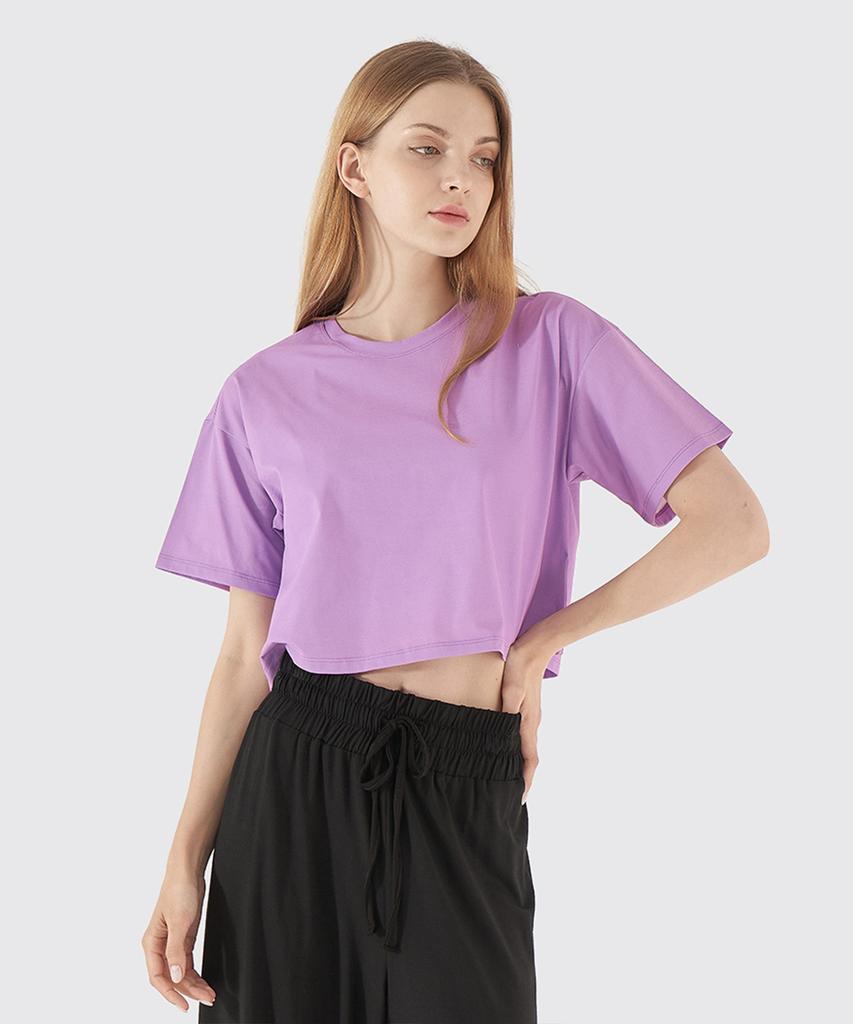 NOKJOK [2 Pack] Holly Crop Short Sleeve Tee 2-Piece Set (D Type)
