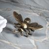 Brass Bee Figurine Tea Pet Solid Metal Bee Figure Model Statue Sculpture Toy Desktop Decoration Ornament Festival Collectible Gift