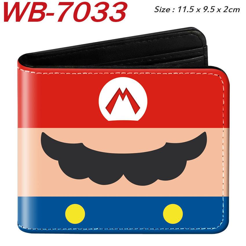 Super Mario Cartoon Full-Color Print Bi-Fold Wallet Anime Student Unisex Short Purse