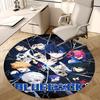 1pc Blue Lock Anime Design Round Carpet - Office Chair Mat, Non-Slip Rug for Home Decor, Living Room, Bedroom, Game Room
