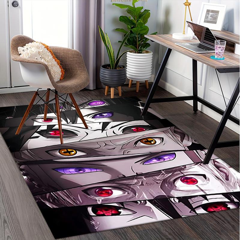 Naruto Sharingan Eyes Chair Mat - Office Carpet, Large Rug for Home Decor, Sofa Mat, Desk Protector, Gift Idea for Anime Fans, Suitable for