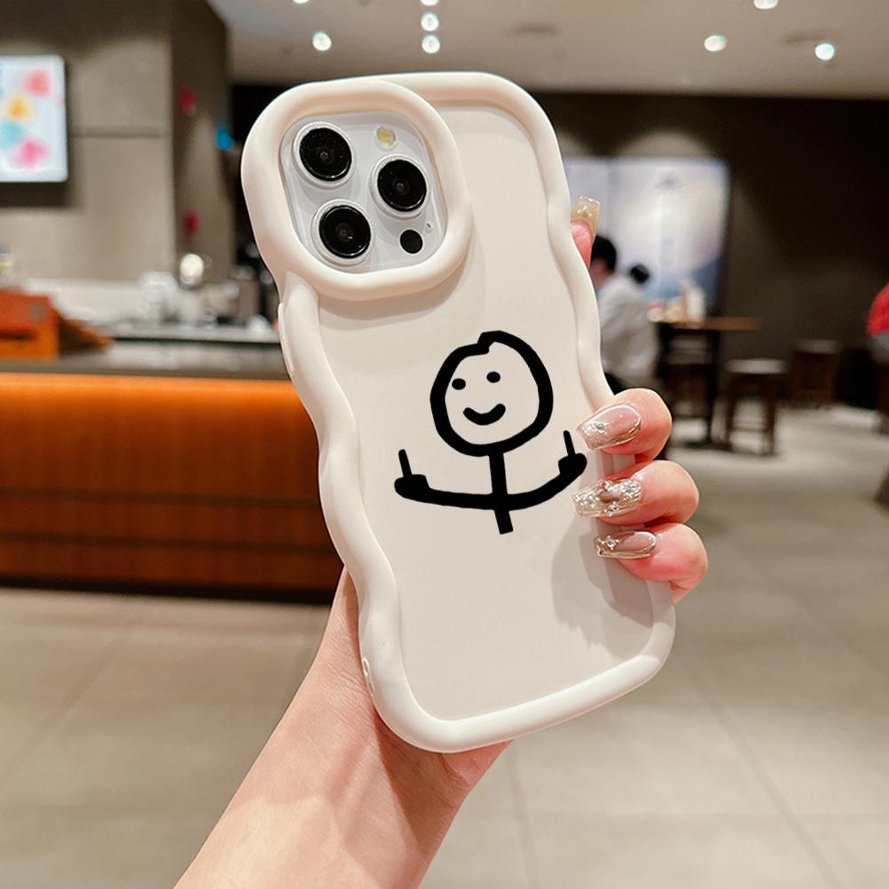 Macaron Soft TPU Phone Case for Samsung A12 A13 A14 A15 A20 A23 A24 A25 A52 A53 A54 A55 J7 S20 S23 FE S24 Ultra Cover Ae56 Art Cartoon Middle Finger