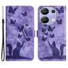 For Xiaomi Redmi Note 13 Pro 4G/Poco M6 Pro 4G Wallet Phone Case Butterfly Cat Imprint Leather Cover