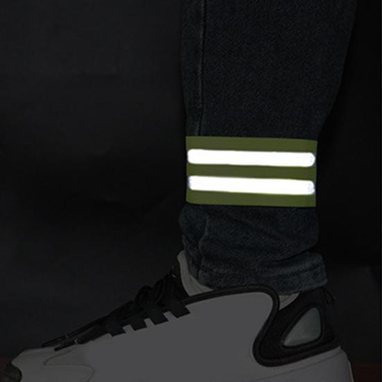 1 Pair Cycling Wristbands Reflective Strips Portable Extra Wide Stretchable Hand Leg Strap Riding Safety High Elastic Outdoor