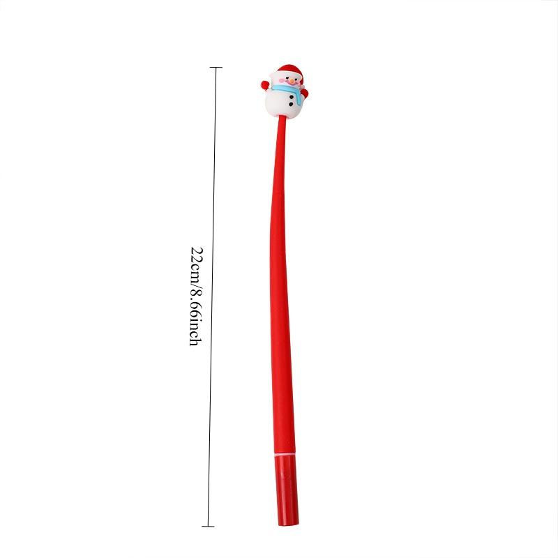 48pcs Cartoon Christmas Reindeer Santa Claus Design Black Water Based Pen, Creative Christmas Pens Student Study Writing Essentials, Durable Plastic M