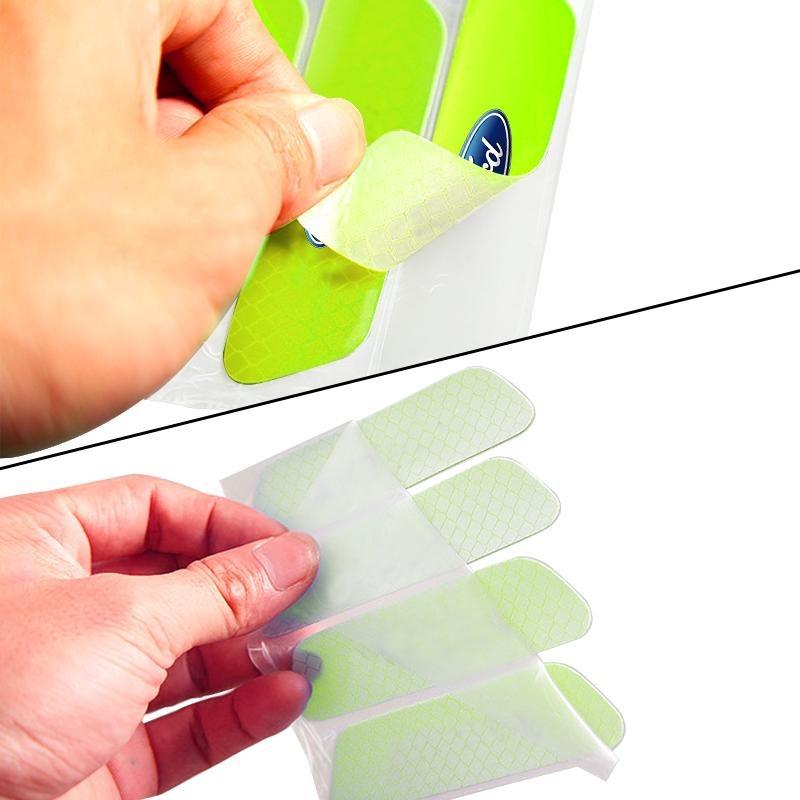 4PCS/set Car Reflective Safety Strip Stickers For Ford Fiesta Ranger Focus Kuga Mustang S-MAX Transit Mondeo Esco