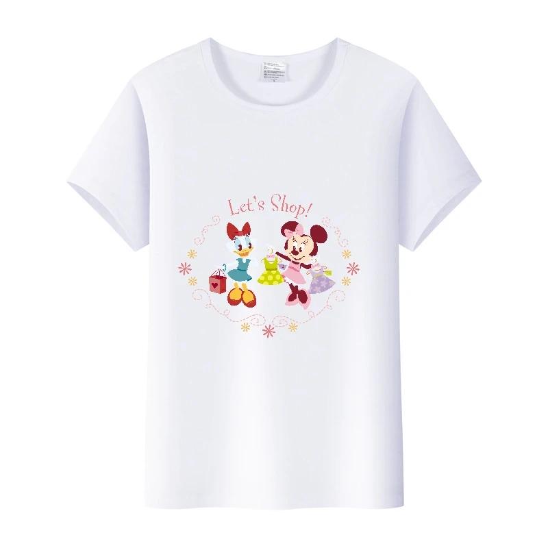 Casual Cartoon Minnie Summer Blouses T-shirt White 2000s Tees Tshirt Mickey Mouse Tops Oversized Clothes Unisex