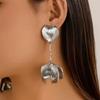 PuRui Gold Color Flower Long Drop Earrings For Women Elegant Zircon Girls Korean Style Dangle Earrings New In Party Accessories