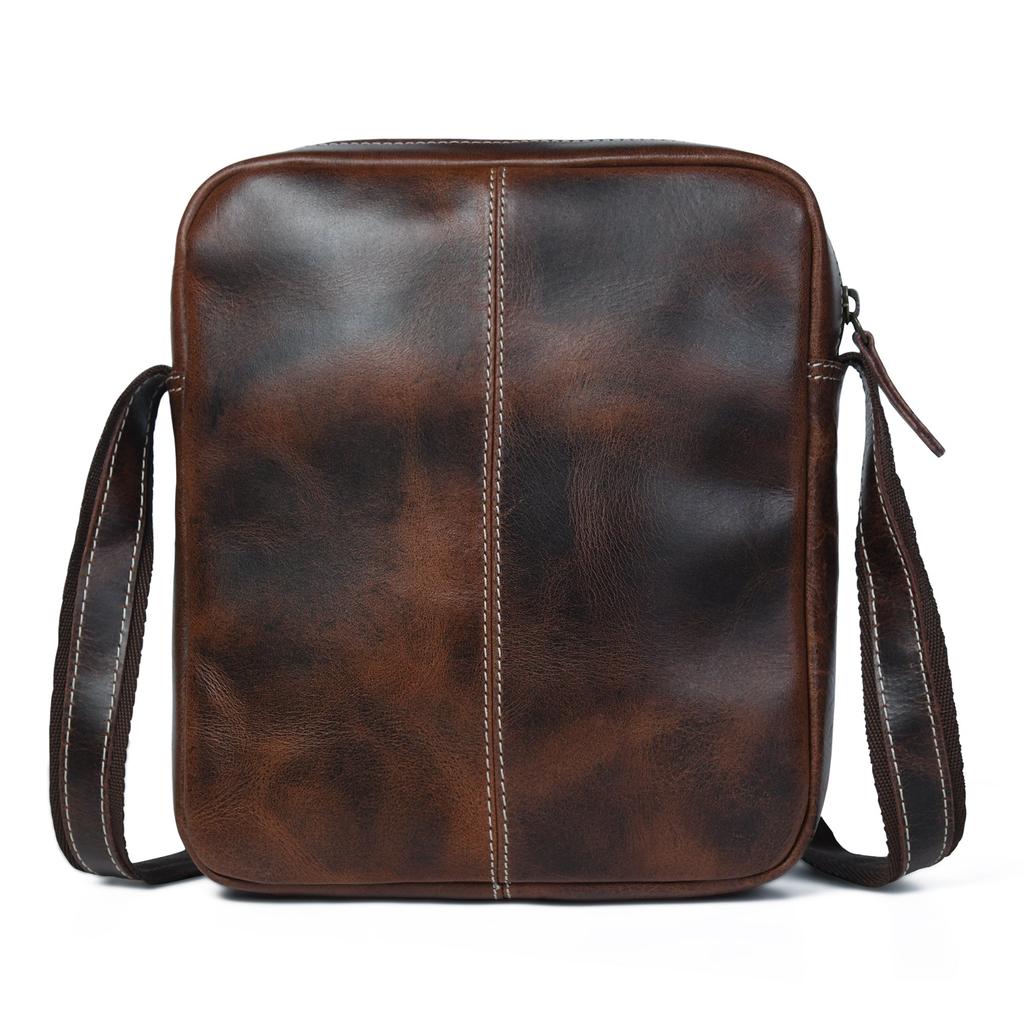 MaheTri Compact Messenger- Dark Brown, Stylish Leather Bag For Girls & Womens For Everyday Use