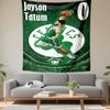 Wall Hanging Tapestry - Jayson Tatum Boston Celtics #0 Green Dunk Basketball Poster for Bedroom Wall Decor