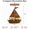 Rustic Sailboat Metal Planter,Metal Sailboat Garden Stake, Rustic Iron Yard Art, Vintage Nautical Theme Ideal for Garden, Patio, Outdoor Home Decor