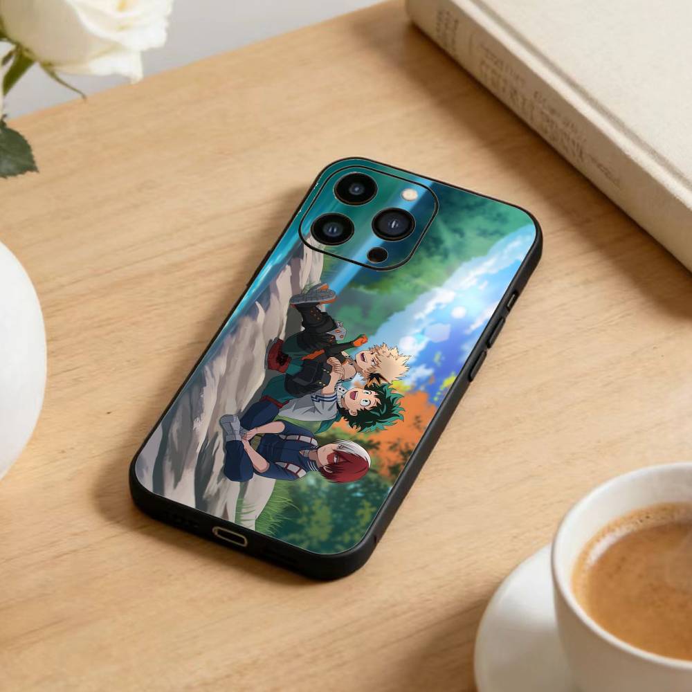 

Katsuki Bakugo E-Hero Academia Phone Case For iPhone 16,15,14,13,12,17,Pro Max,Plus Silicone Black Case iPhone17PRO