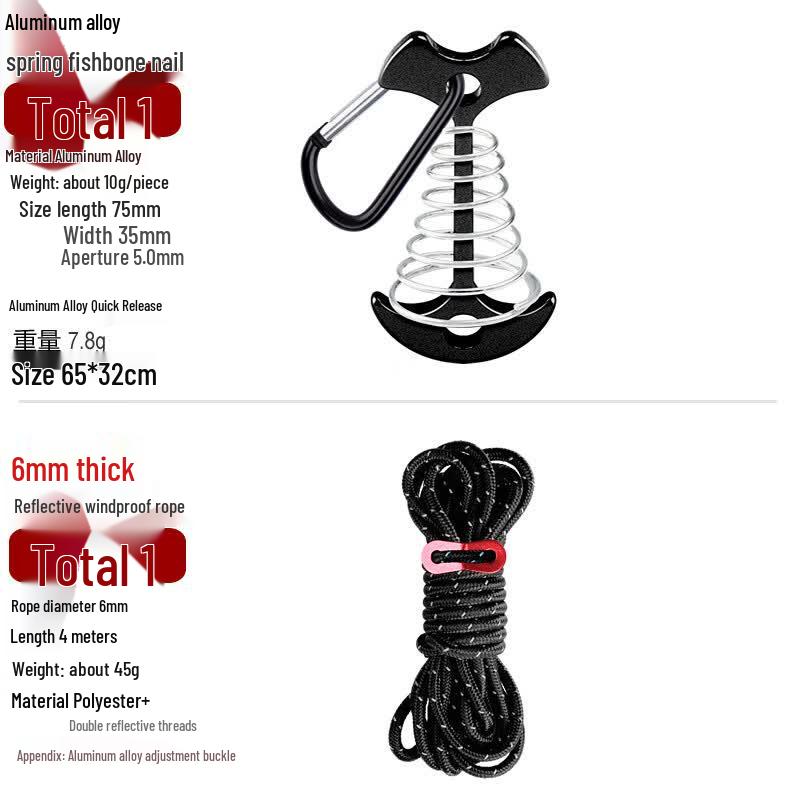 OEING Camping Tarp Tent Guy Line & Stake Set
