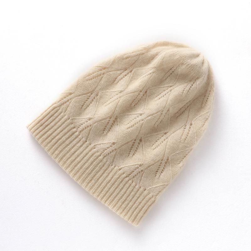 Soft Cashmere Autumn and Winter New Style Women's Double Layer Thickened Casual Ear Protection Pile Hat Fashionable Knitted Hat
