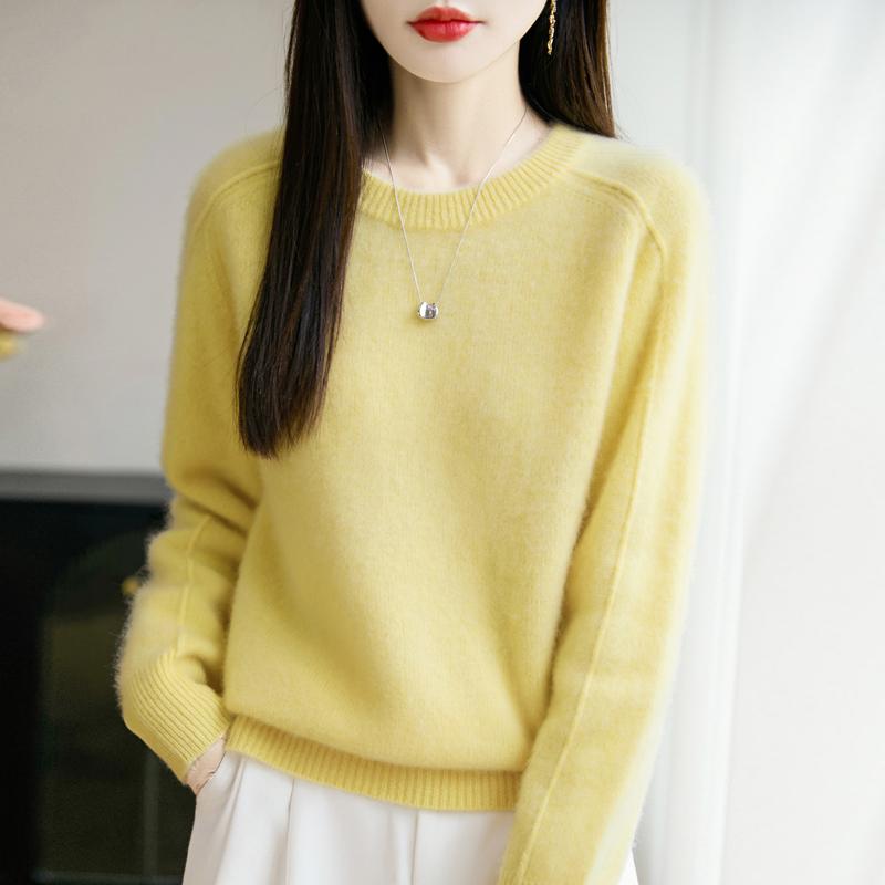 Women Sweater 100% Wool MODERN NEW SAGA O-neck Knit Pullover Thick Winter Jumpers Female Knit Tops