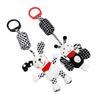 BBSKY Black & White Baby Stroller Mobile: Rabbit, Bee, Bird & Dog Plush Hanging Ornaments 