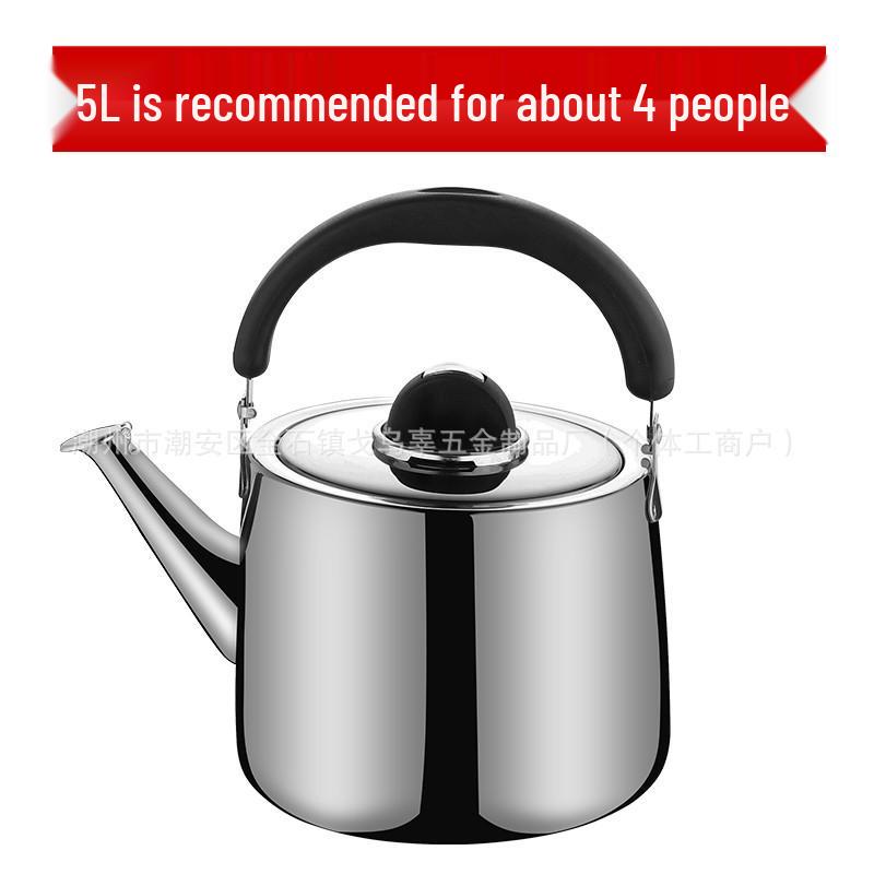 European Style Whistling Kettle - Thickened Stainless Steel for Induction and Gas Stoves, Angled Spout, Universal Design
