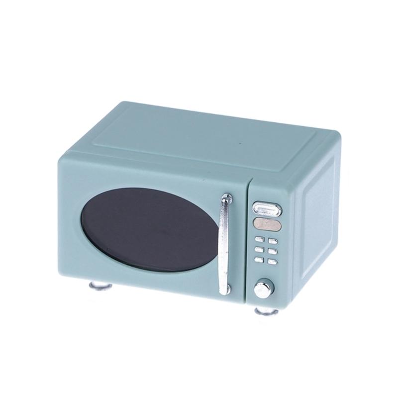 Detailed Dollhouses Kitchen Decors Collection 1/12 Scale Featuring Miniature Microwave Oven Bread Cabinet