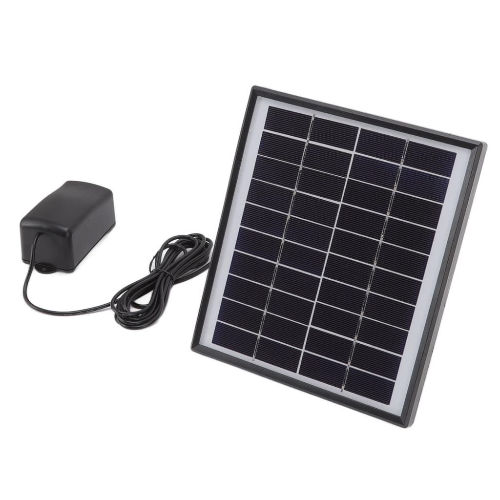 Solar Oxygen Pump 10V 6W Shockproof Small Lightweight Solar Water Air Pump for Fish Tanks Aquariums Swimming Pools