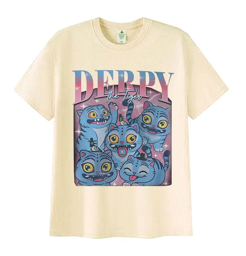 Funny Derpy Tiger Kpop Demon Hunters Movie 2025 Summer Graphic 100 Pure Cotton Printed Tshirt Mens Women Oversized Streetwear