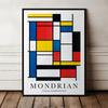 Plakat mondrian kompozycja kolorystyczna