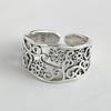 925 Sterling Silver Rings for Women Couple Minimalist Handmade Simple Hollow Flower Ring Fine Jewelry Gift Prevent Allergy