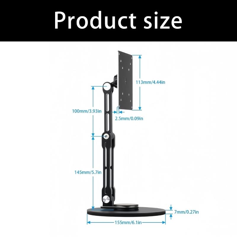 Monitor Foldable Arm Portable Monitor Pad Stand With 360 Rotation Tablet Support Display Articulated Arm Monitor