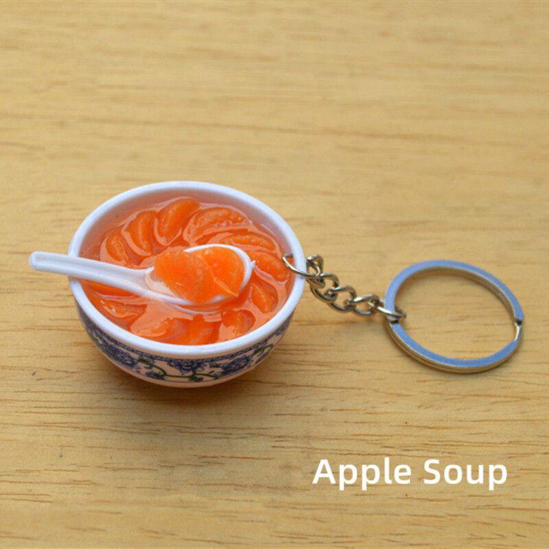 Niedliche Mini-Schüssel-Schlüsselanhänger in Form von künstlichem Essen
