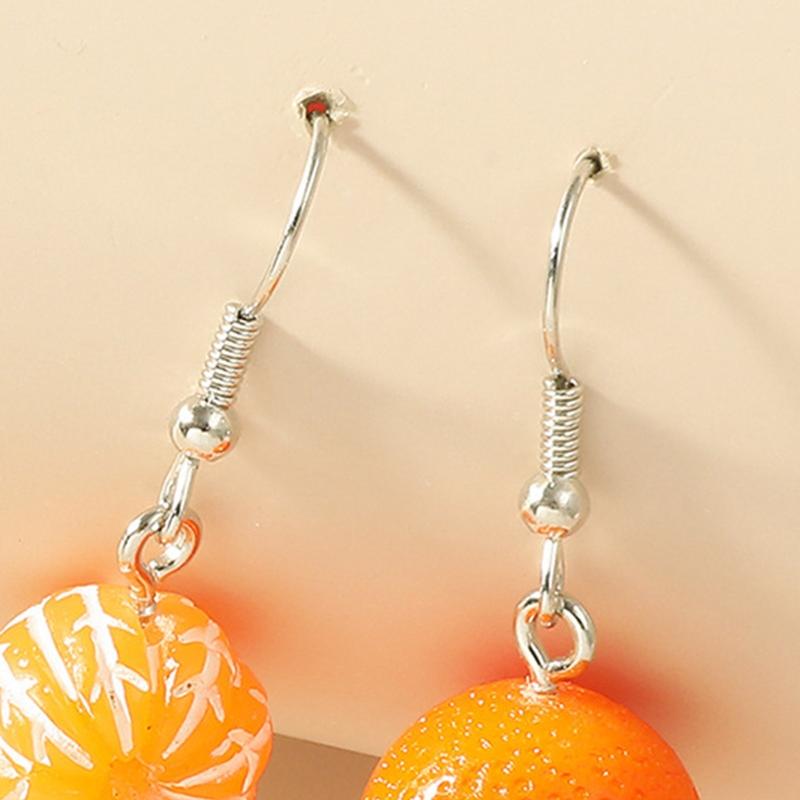 1 Pair for Creative Statement Dangle Fruit Earrings Fashion Cute Orange Fruit Earrings Jewelry Gifts for Women Girls