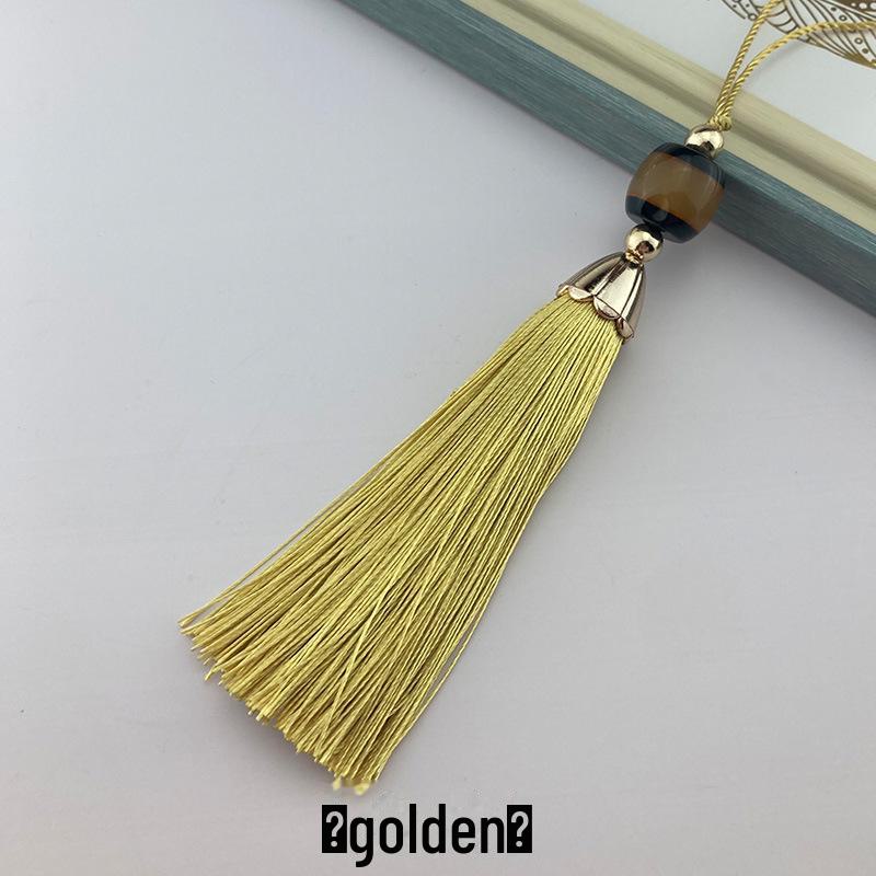 Chinese-Style Imitation Jade Tassel Fan Pendant for Antique Decoration