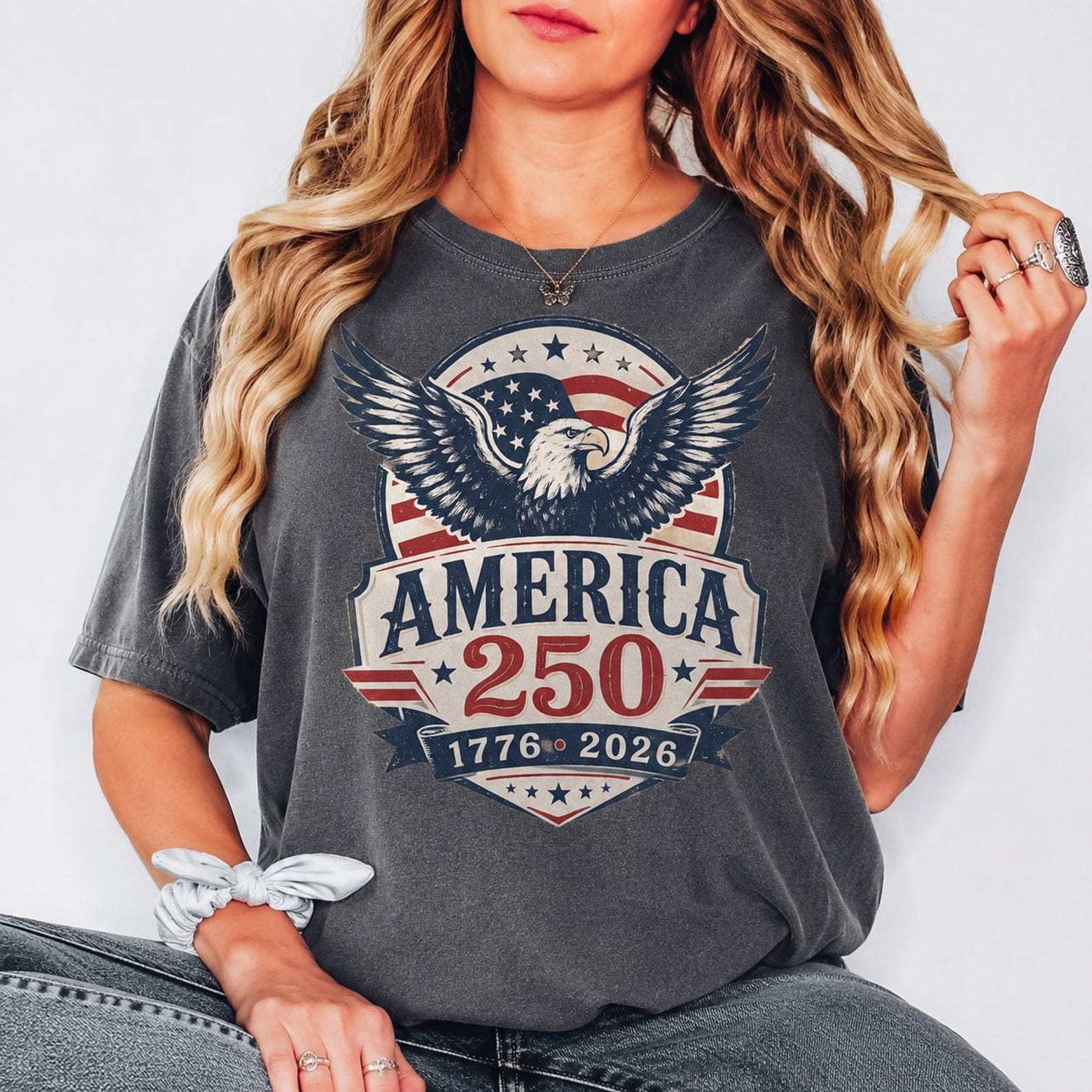 America 250 Eagle Shirt, 1776 2026 Patriotic Freedom Tee S