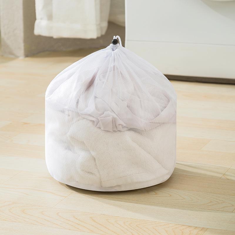 Thickened Drawstring Laundry Bag with Coarse and Fine Net for Large Towels