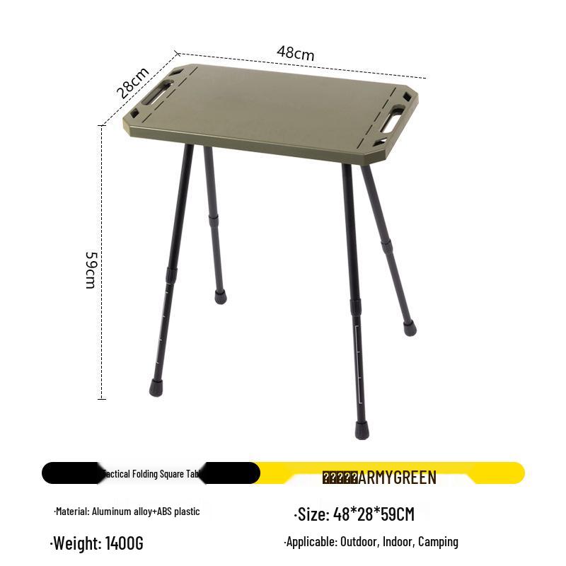 Portable Folding Tactical Camping Table - Small Plastic Picnic & Fishing Table