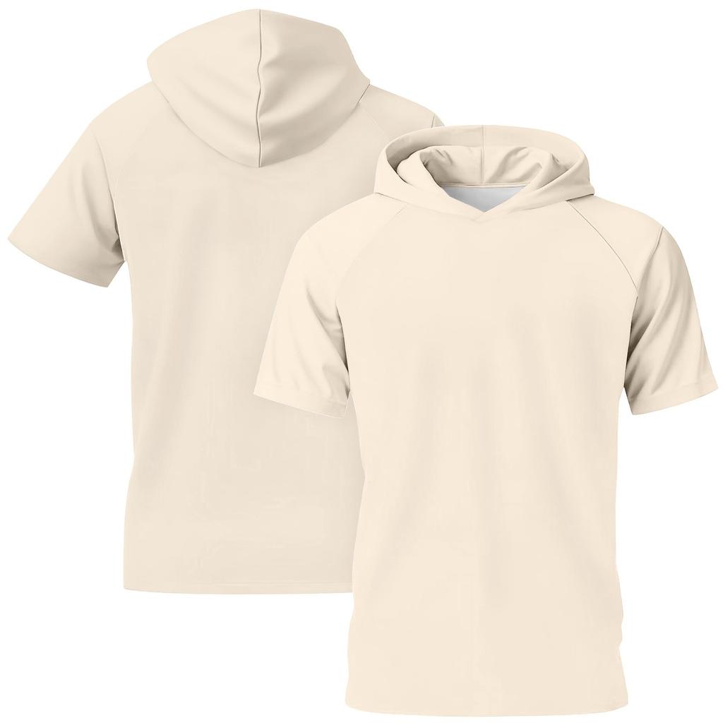 Pánské tričko s kapucí s krátkým rukávem a rovnými rameny