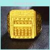 Unique Geometric Brass Gold Plated Abacus Ring Ideal For Special Occasions