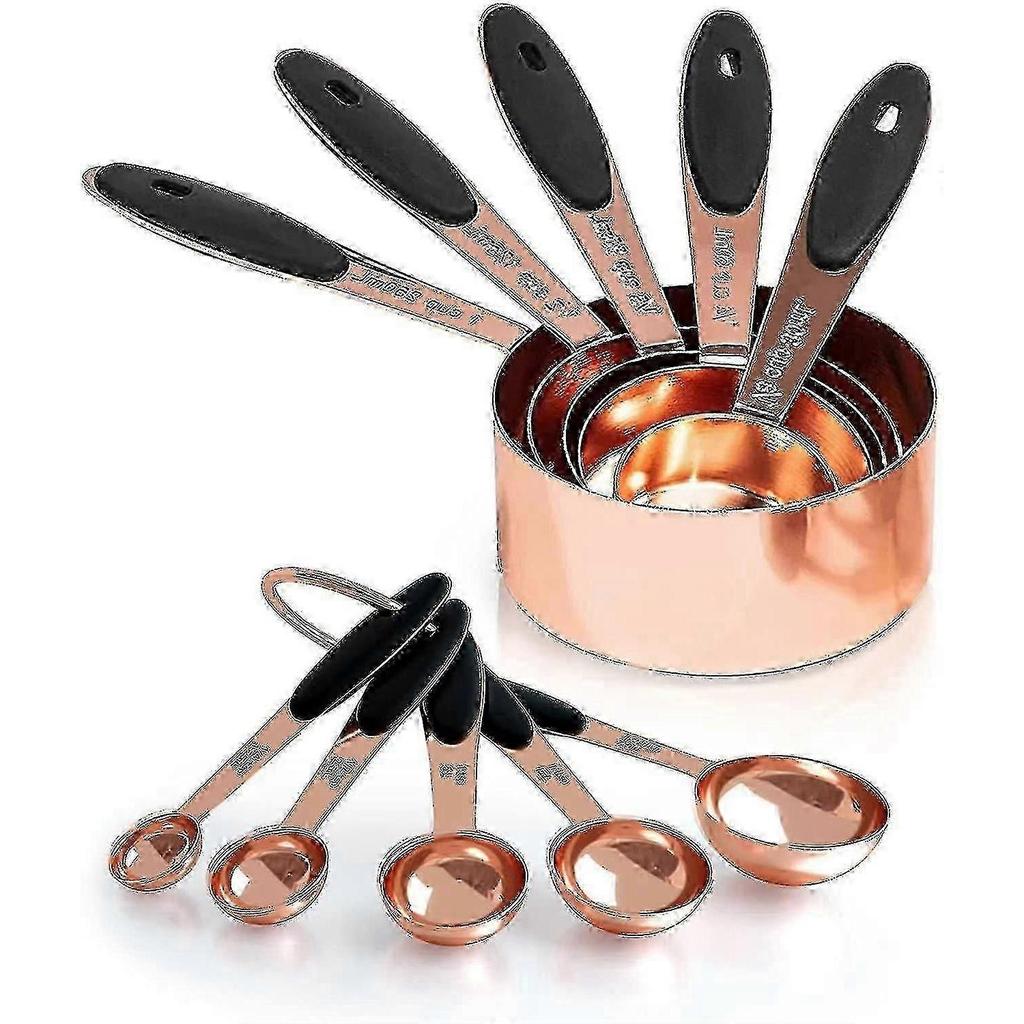 Copper Measuring Cups And Spoons Set Of 10 Stainless Steel Nesting Measuring Cup Set