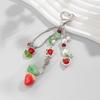 Y2K Sweet Strawberry Keychain Tassel Phone Strap Keyring Key Holder Girly Bag Hanging Decoration Key Accessories