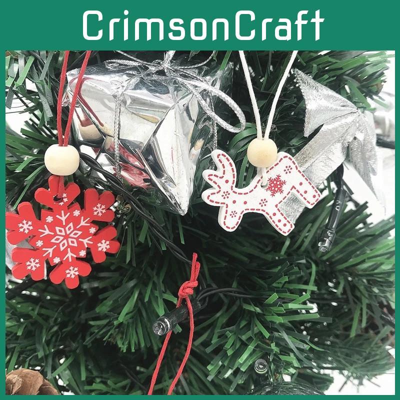 Delightful 10pcs Hanging Wooden Christmas Tree Pendants For Holiday Decorating