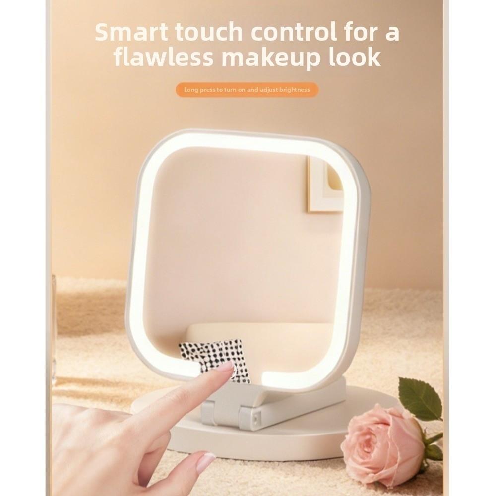 Touch Control Dimmable LED Makeup Mirror Bedroom Dressing Mirror  for Handheld,Tabletop&Travel